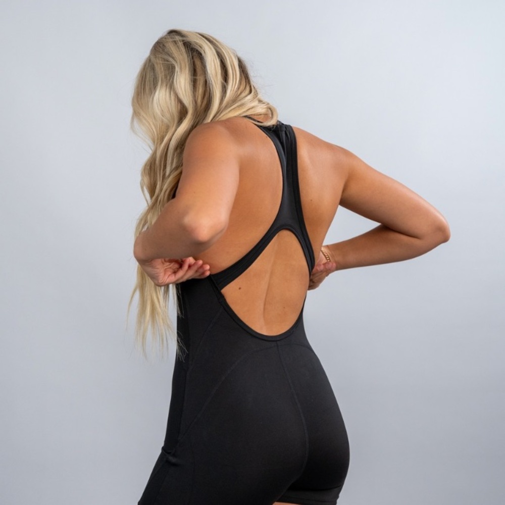 Black Bucked Up short bodysuit.
